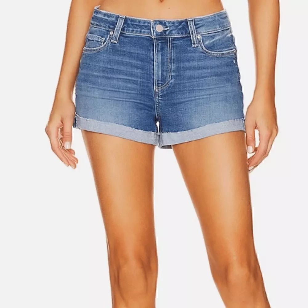 Paige NWT Jimmy Jimmy High Waist Cuff Denim Shorts in Emilia Size 24
